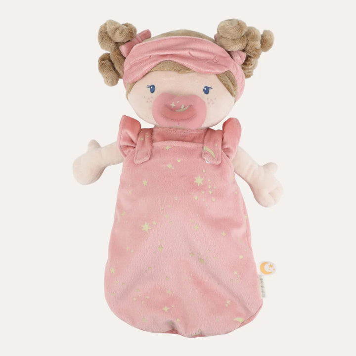 soft doll in sleeping bag