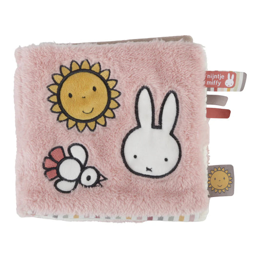 soft pink fluffy Miffy book with taggies includes mirror  page