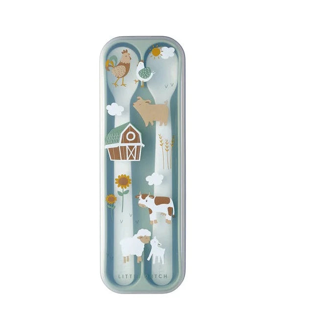 Little Dutch Set Feeding Spoon Mio Two Piece - Little Farm