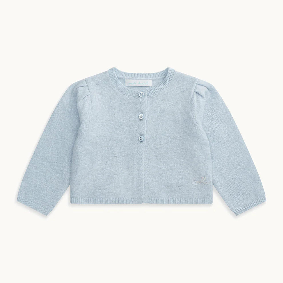 baby cashmere cardigan in pale blue