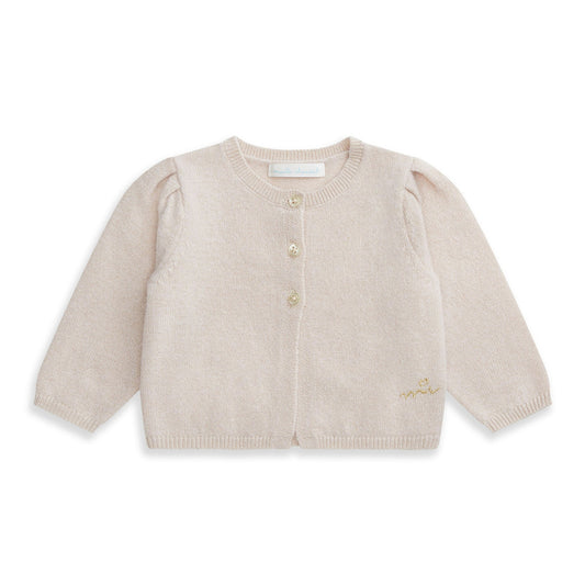 Baby Cashmere Sparkle Cardigan In Blush