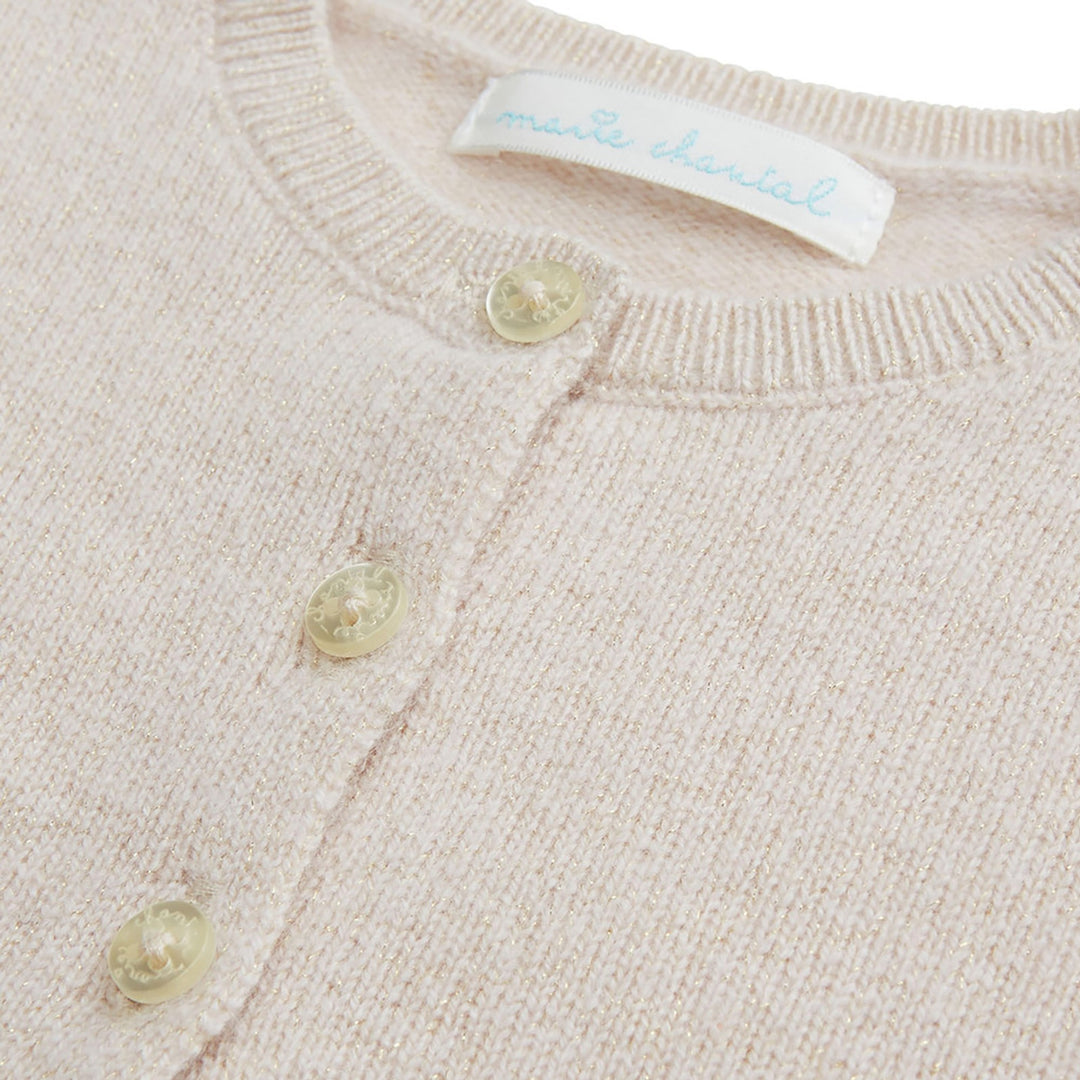 Marie-Chantal Baby Cashmere Sparkle Cardigan In Blush