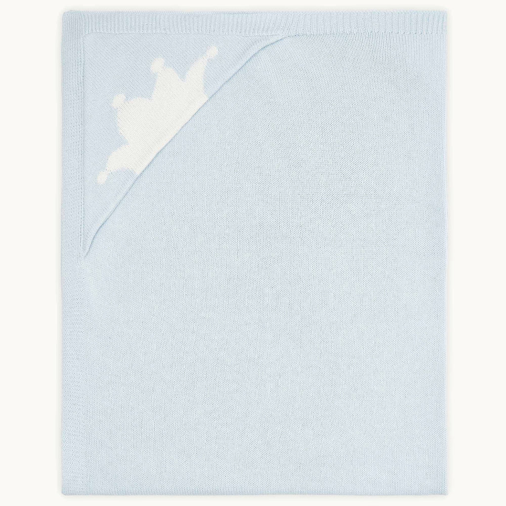 blue luxury baby blanket with crown 
