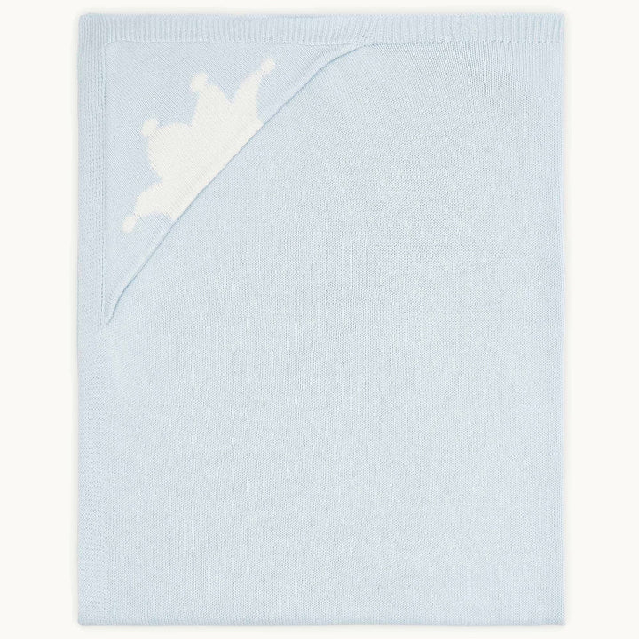 blue luxury baby blanket with crown 