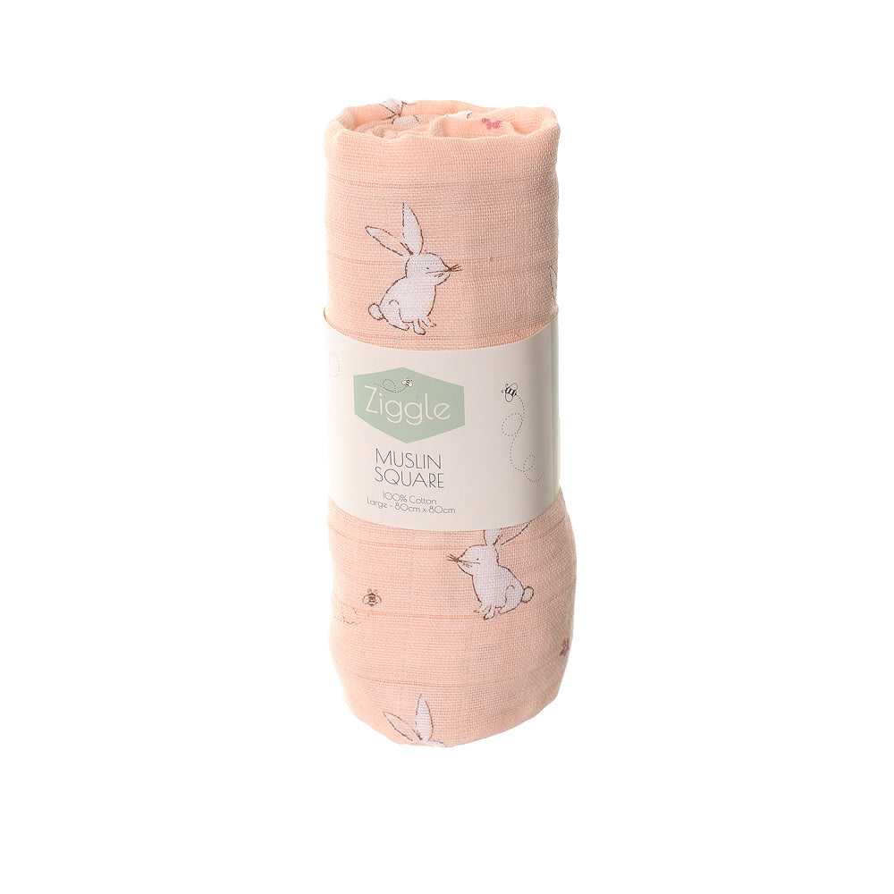 Baby Girl Bunny Hamper And Personalised Baby Blanket Gift