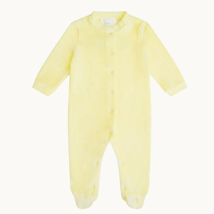 yellow velour angel wing baby sleep suit