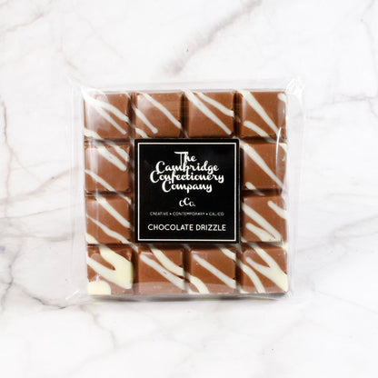 chocolate bar with white drizzle