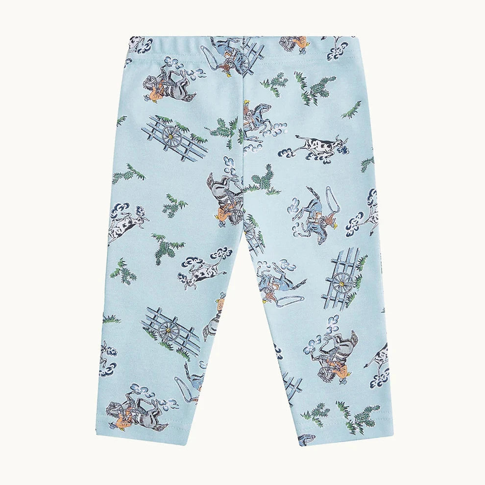 luxury organic two piece pyjama baby set with cowboy design