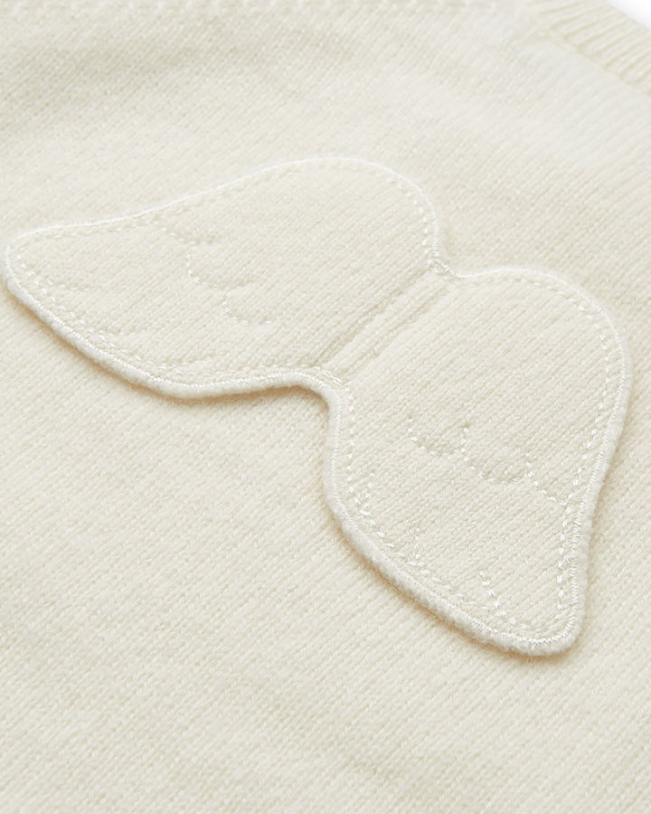 cream cashmere baby romper with angel wings by Marie Chantal