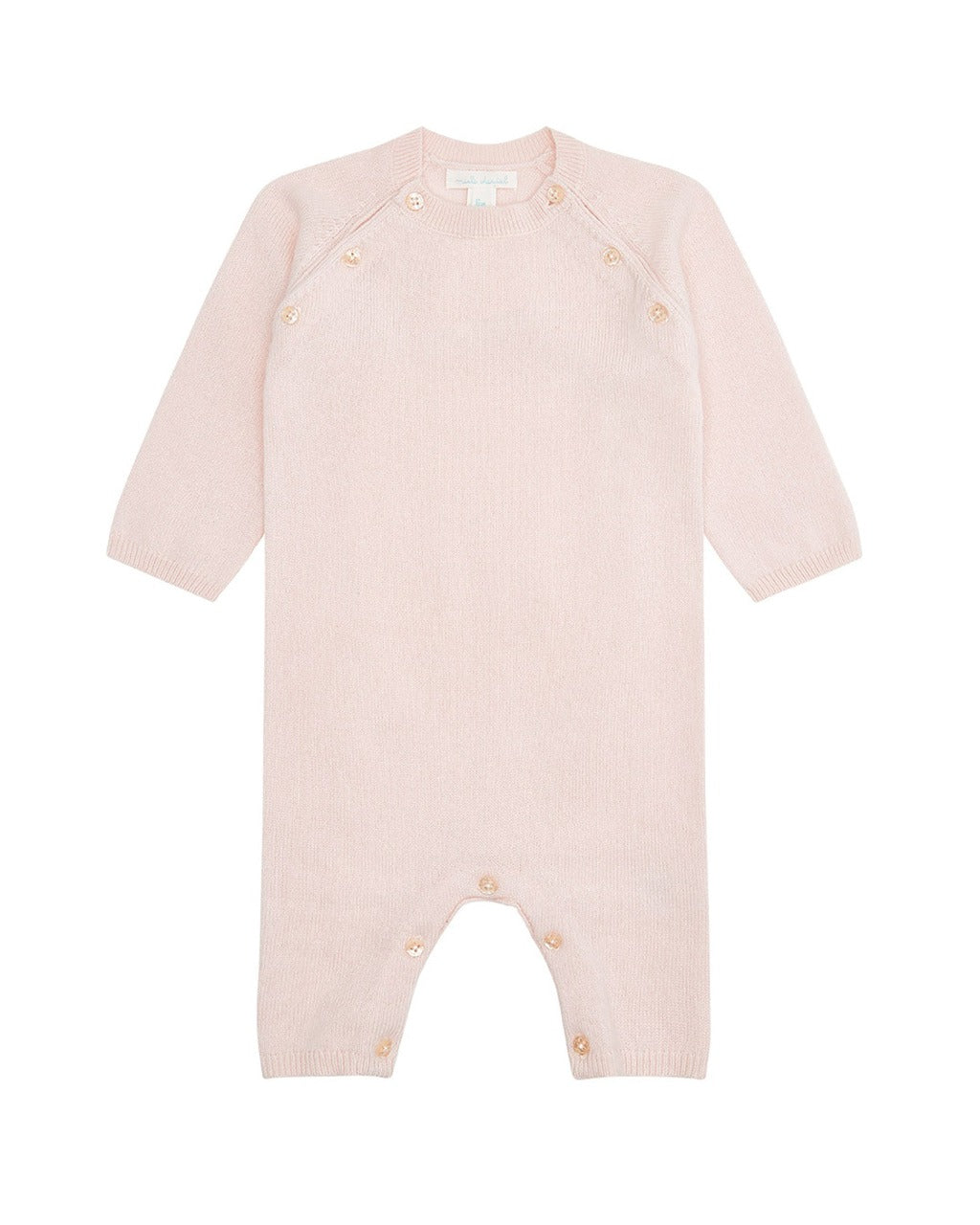 pink cashmere baby romper with buttons by marie chantal