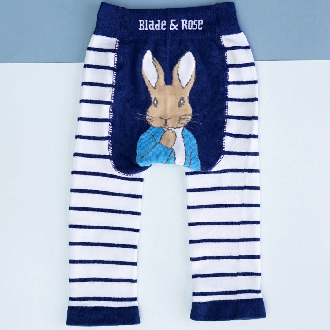 blue and white peter rabbit leggings 