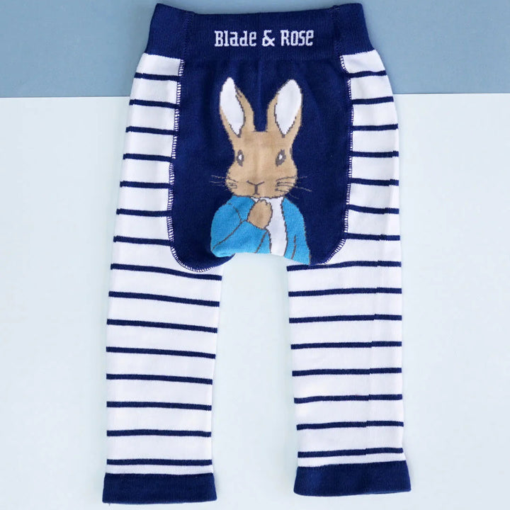 blue and white peter rabbit leggings 