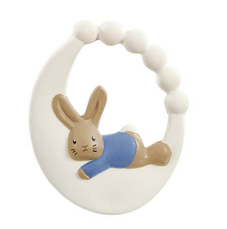 Teething ring with a peter rabbit design 
