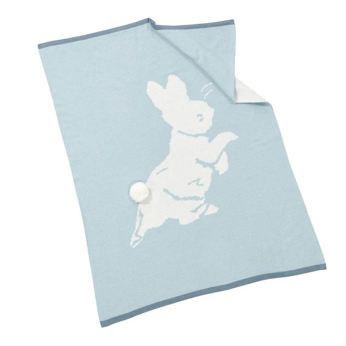 Luxury Mum And Baby Boy Peter Rabbit Gift Hamper Basket, Luxury Candle, Clothing Set And Comforter.