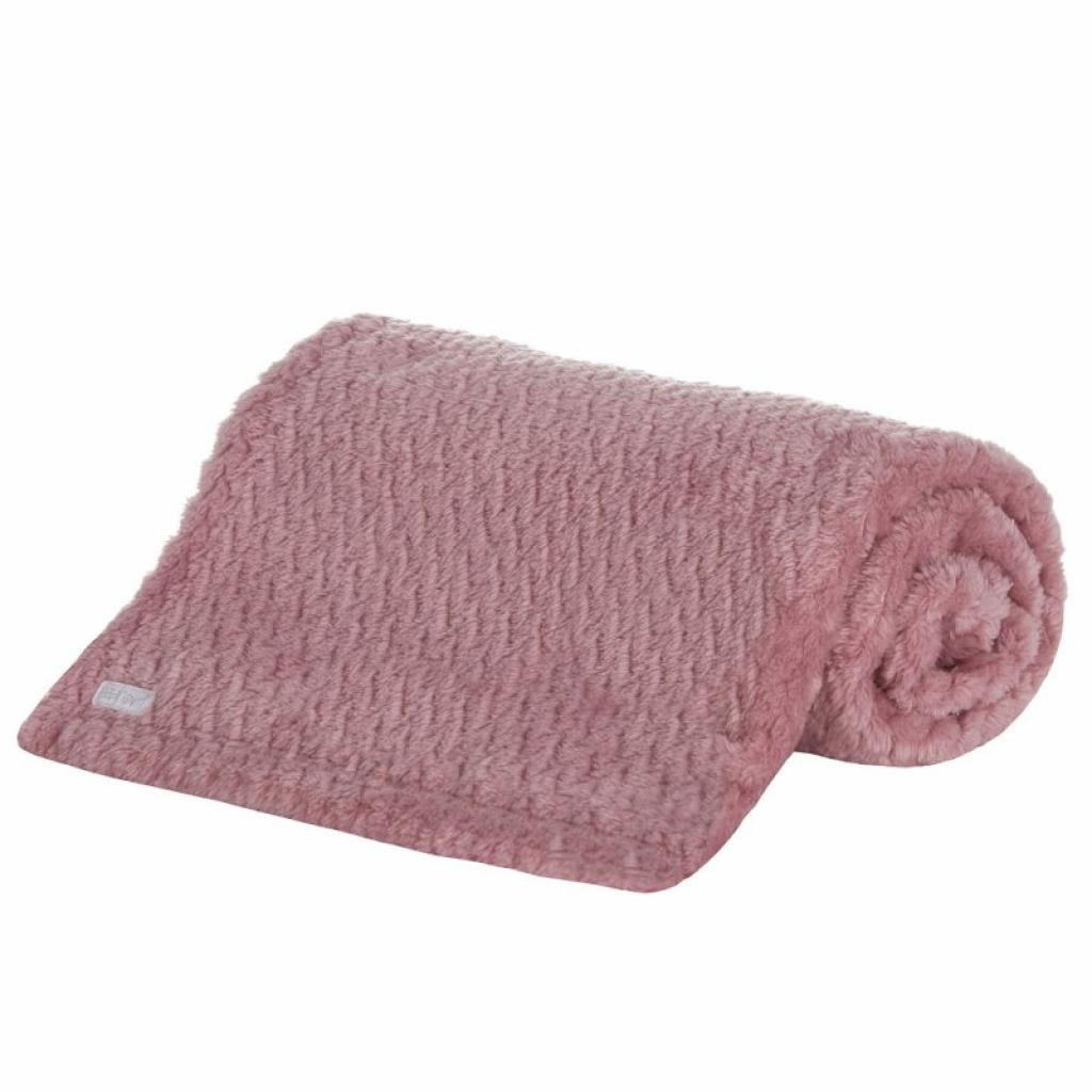 Dusky pink textured baby blanket