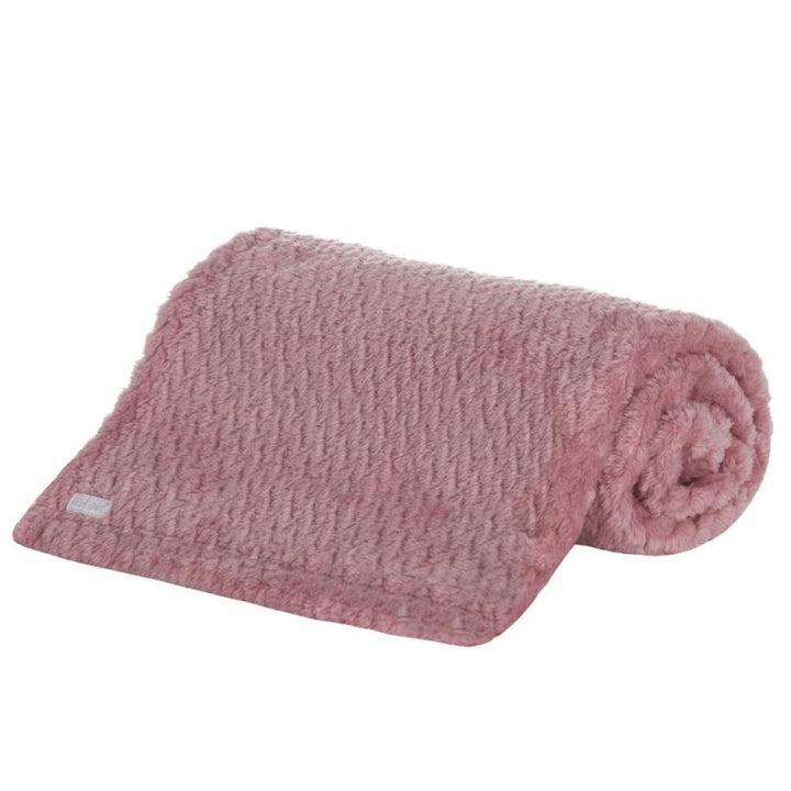 Dusky pink textured baby blanket