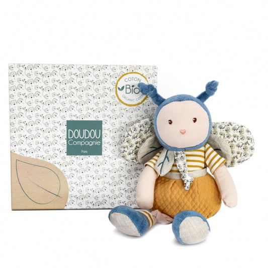 Organic bee baby soft cotton toy