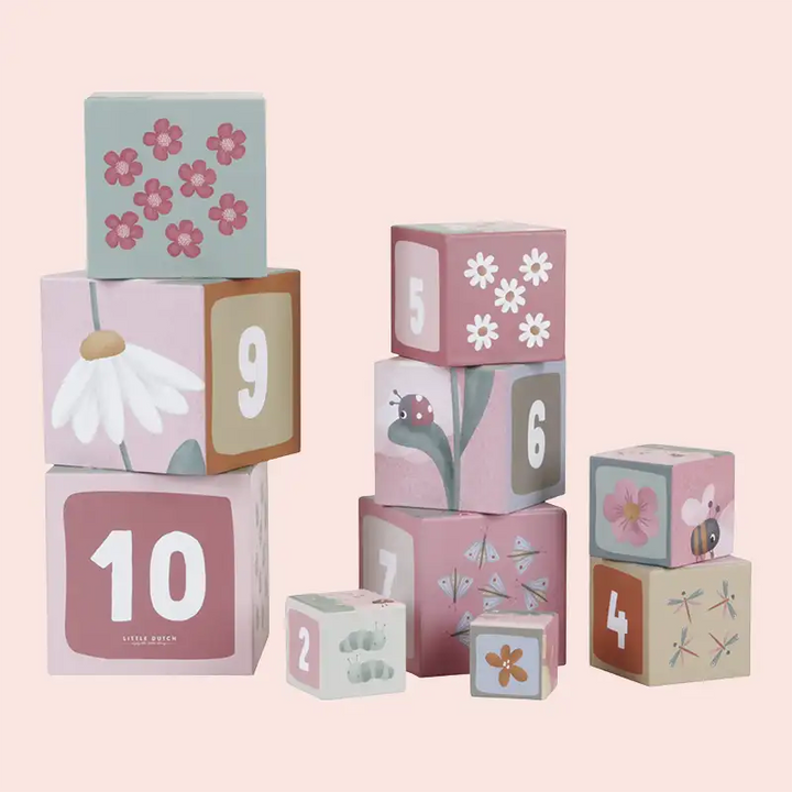 Little Dutch Building Blocks FSC Cardboard Flowers And Butterflies