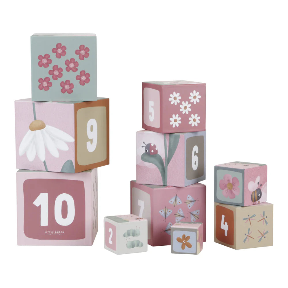 Little Dutch Building Blocks FSC Cardboard Flowers And Butterflies