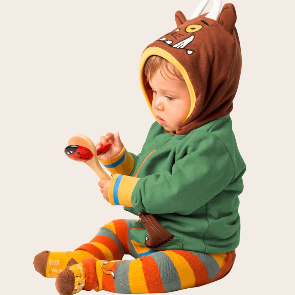 gruffalo baby outfit includes hoodie, leggings and top and socks