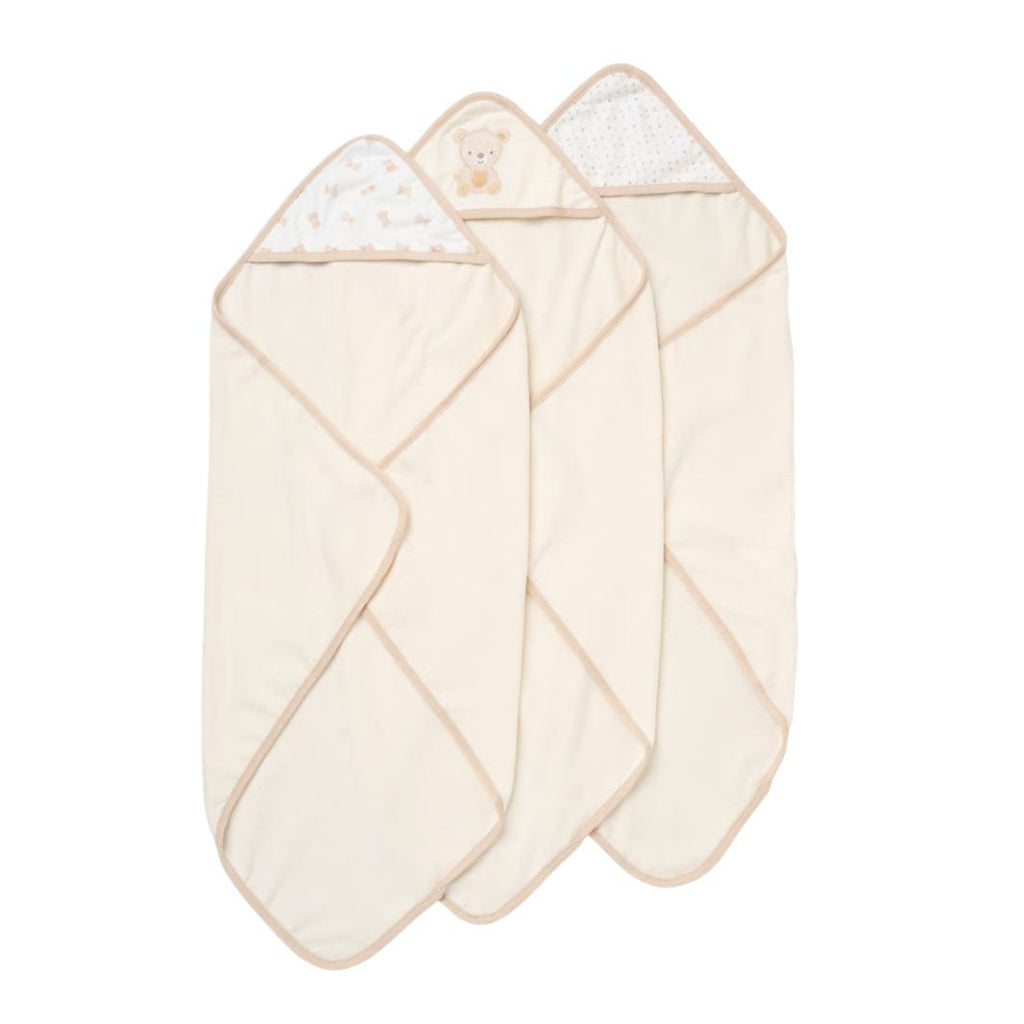3 hooded towels teddy themed