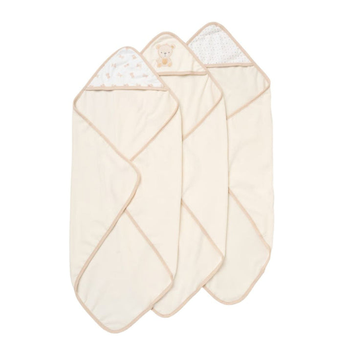 3 hooded towels teddy themed