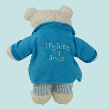 Traditional teddy bear in personalised pjamas 