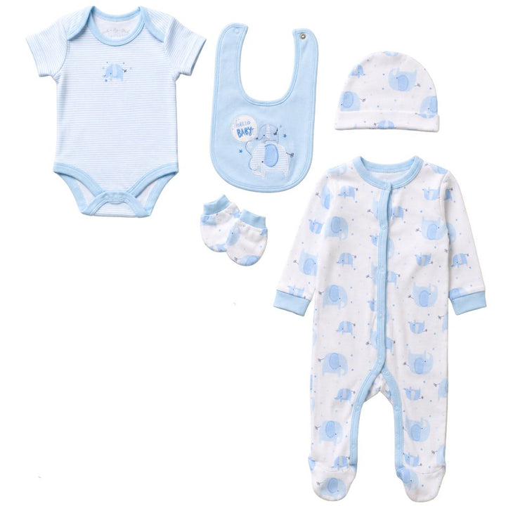 Baby Boy Blue Layette Set 'Hello Baby'