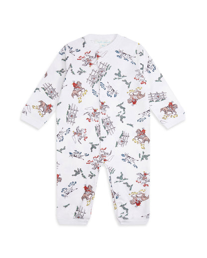 Baby Gift, Organic White Cowboy Baby Sleepsuit By Marie Chantal