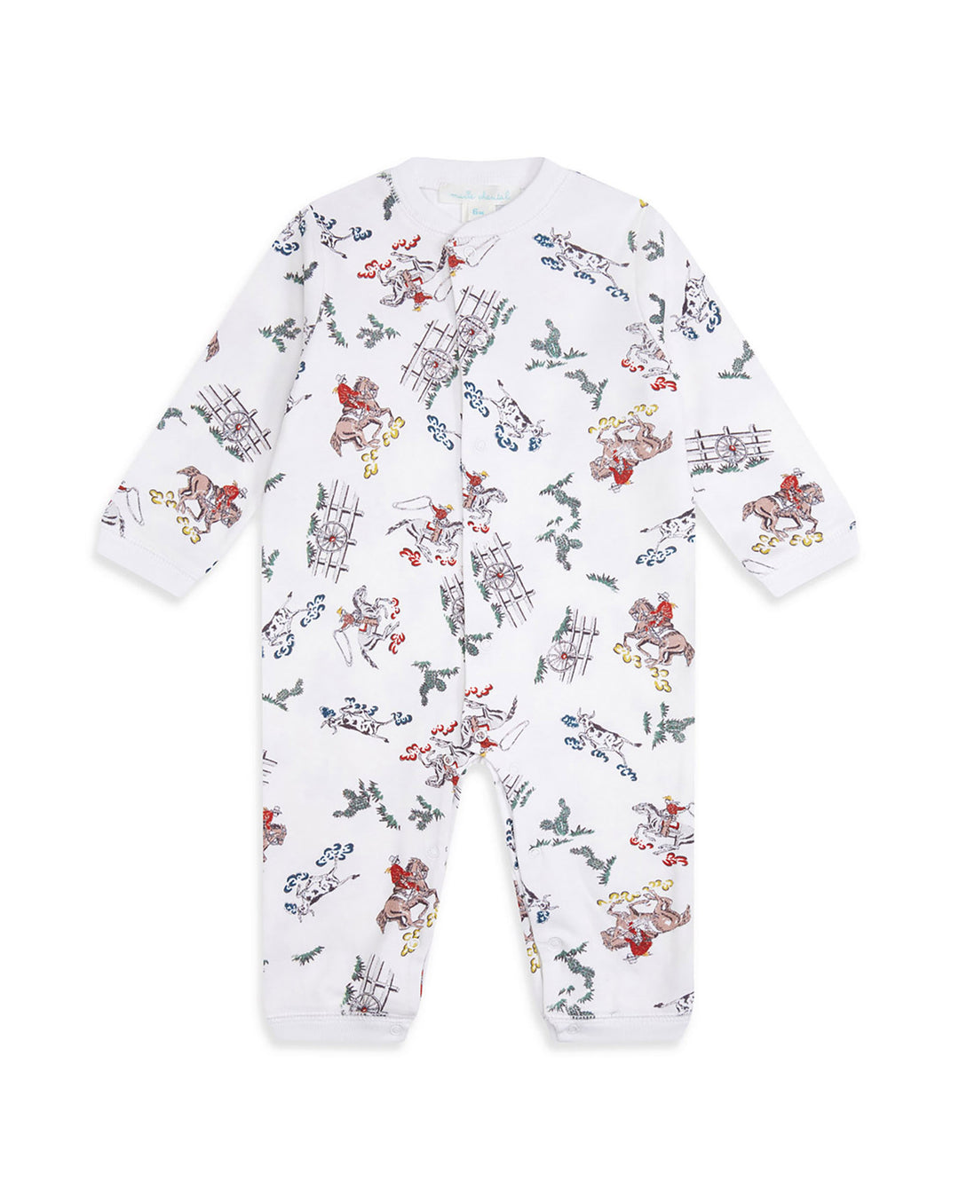 Marie-Chantal Baby Gift, Organic White Cowboy Baby Sleepsuit