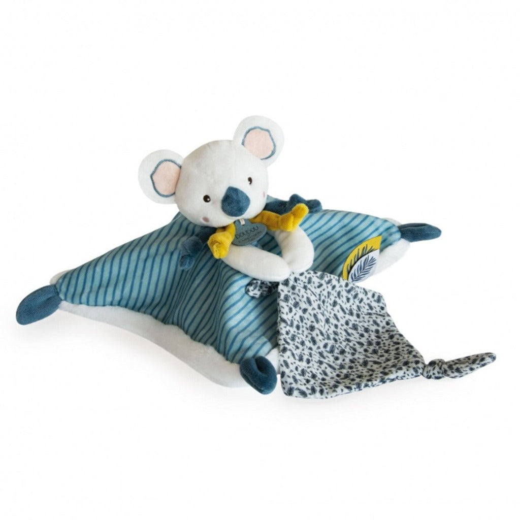 Koala comforter in lovely tones of turquoise and white beautifully boxed ready to gift