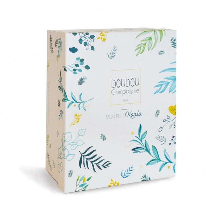 Koala comforter in lovely tones of turquoise and white beautifully boxed ready to gift