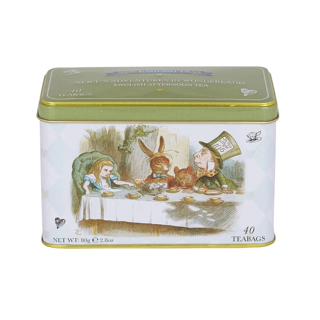 Alice in wonderland tea tin with tea bags