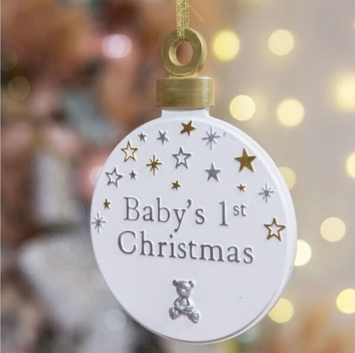 Bambino Baby's First Christmas Large Resin Bauble Plaque