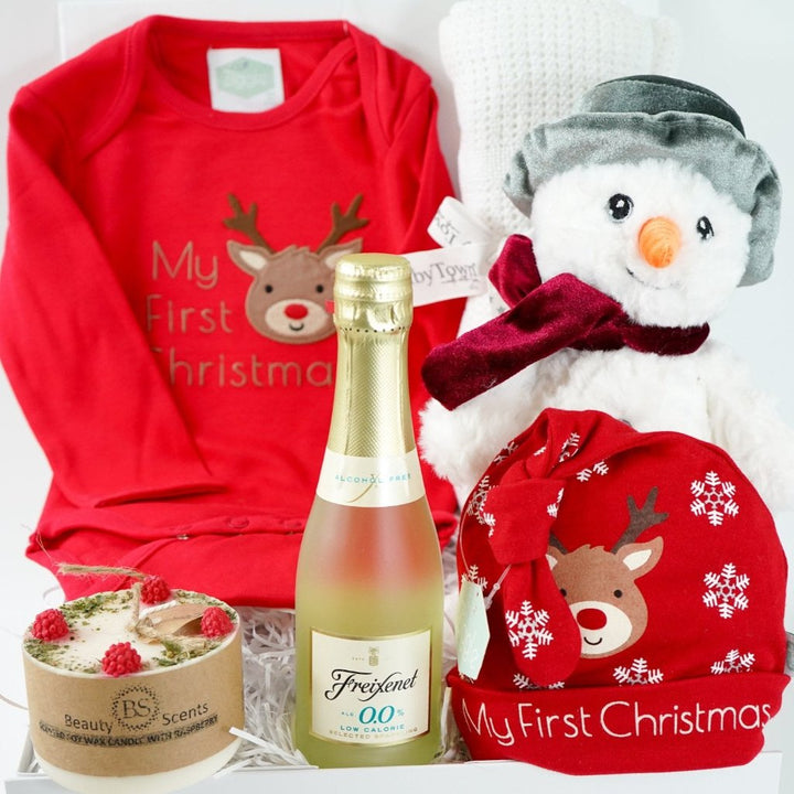 Baby's First Christmas Hamper With Snowman, New Mum And Baby Gift