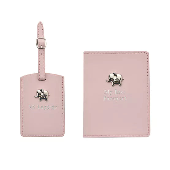 Pink Baby Passport Holder And Luggage Label