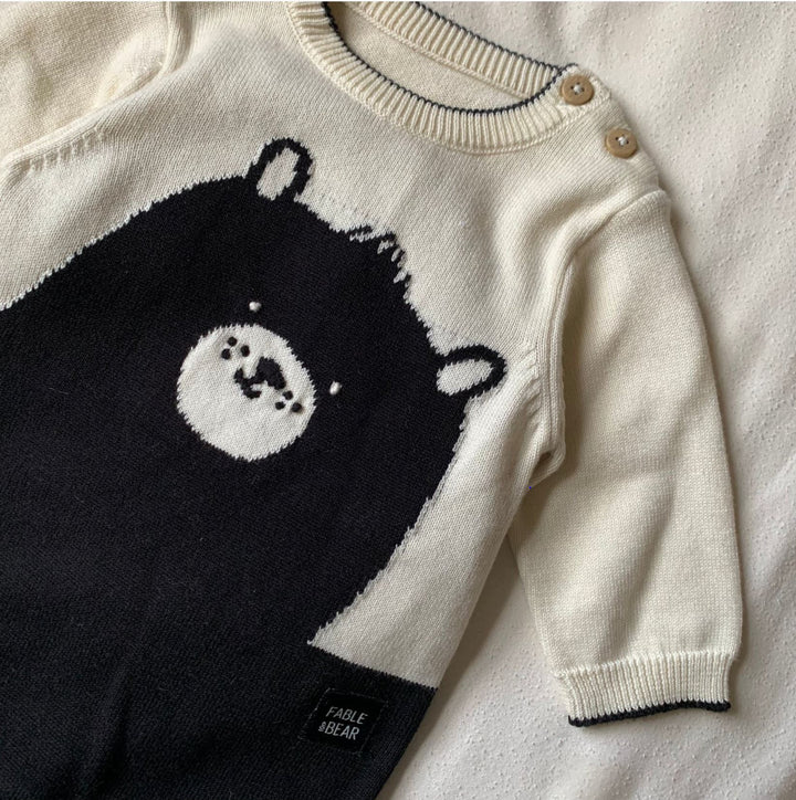 Fable And Bear Baby Bear Organic Knit Romper