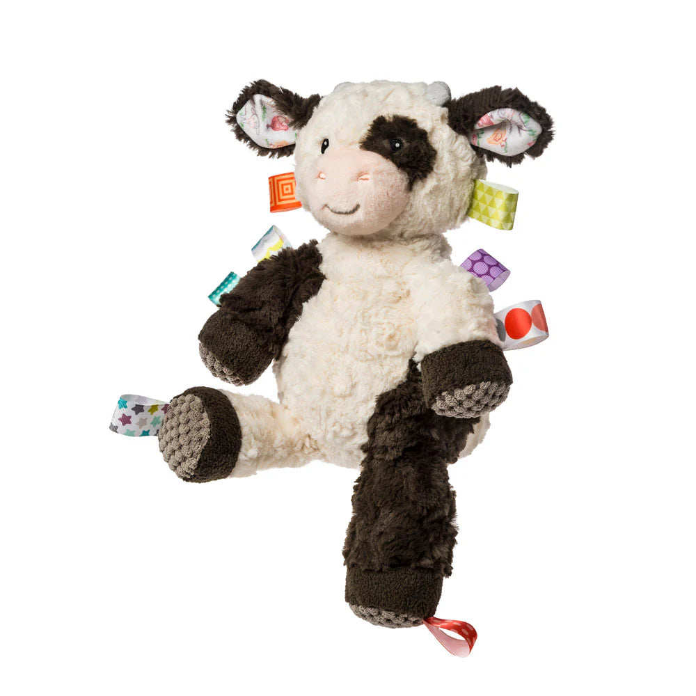 Neutral Baby Hamper Basket, Cow Taggie Blanket And Cow Taggie Soft toy
