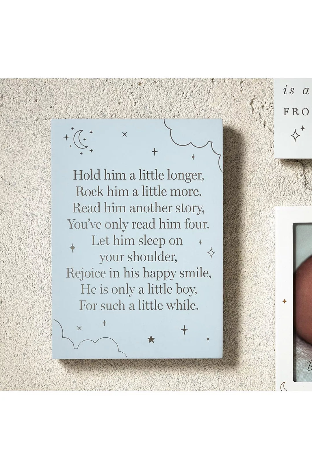 A Little Boy Standing Nursery Plaque