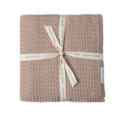 blush pink cotton baby blanket by Avery Rose 