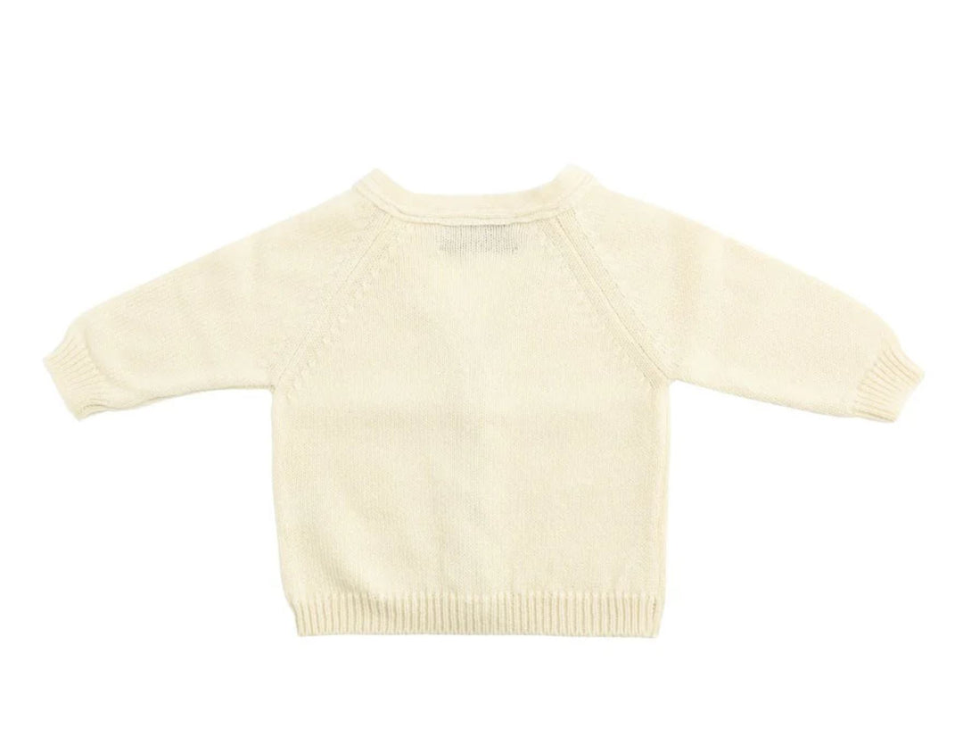 Cashmere Baby Cardigan, Swan White