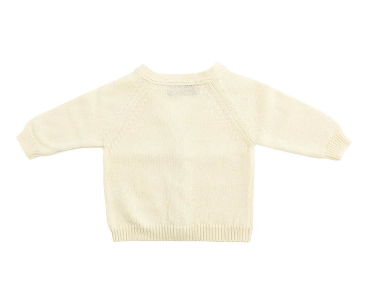 Cashmere Baby Cardigan, Swan White