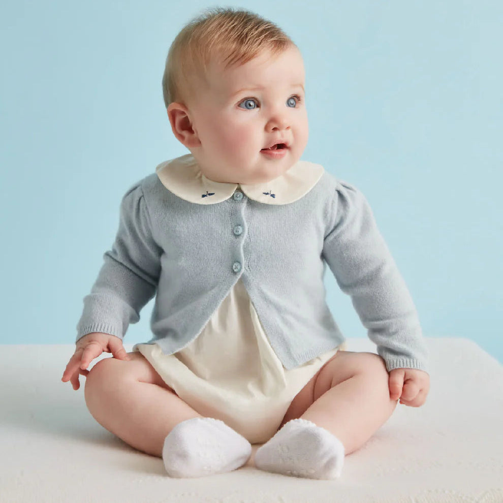 BLUE BABY CASHMERE CARDIGAN