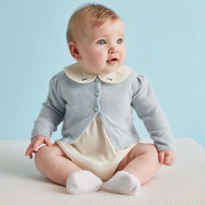 BLUE BABY CASHMERE CARDIGAN