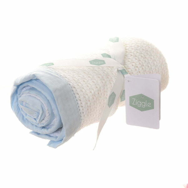 Baby Cellular Blankets With Blue Trim