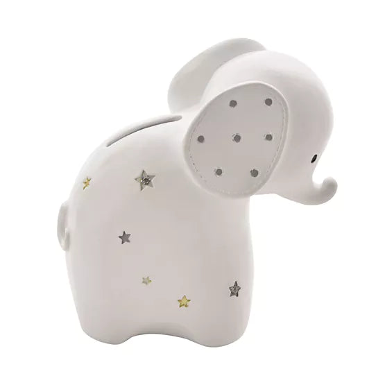 Bambino By Juliano Elephant White Money Box Baby Christening Gift, New Baby Gift