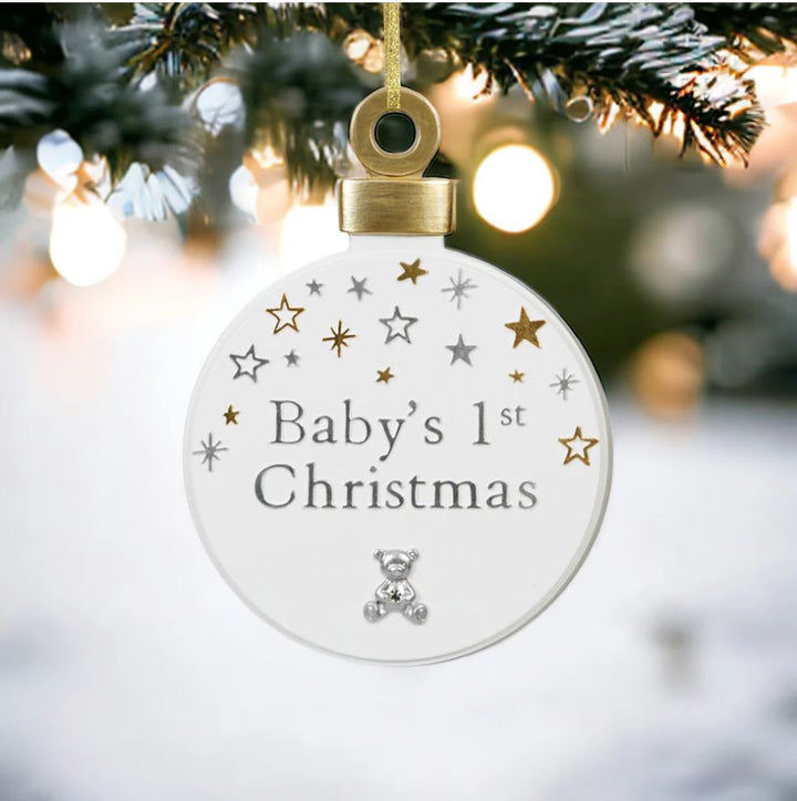 Bambino Baby's First Christmas Large Resin Bauble Plaque