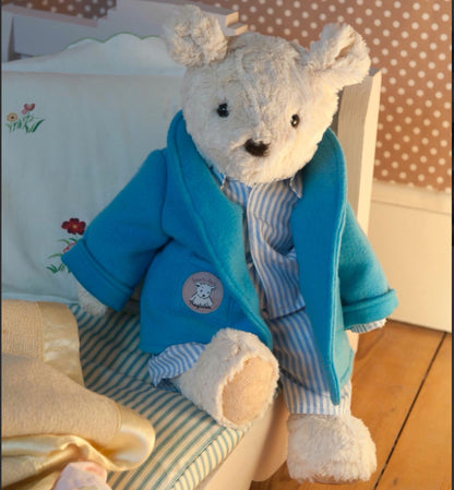 Personalised Darcy Ragtales Traditional Teddy In Blue Pyjamas