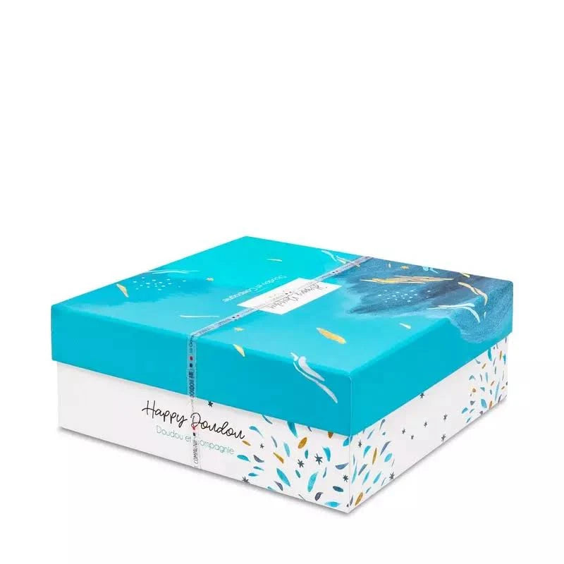 Baby Gift Doudou Et Campagnie Happy Pop Lapin comforter In Petrol