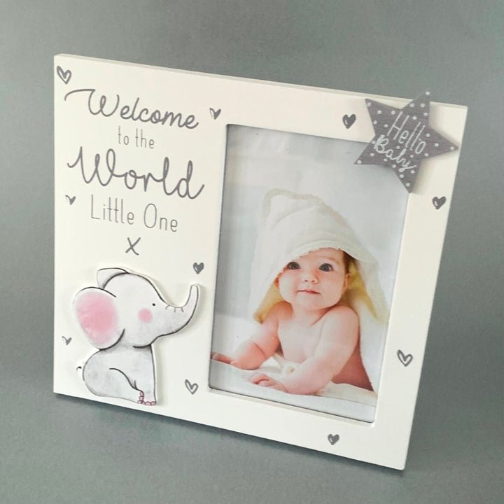 Wooden Elephant Baby Photo Frame